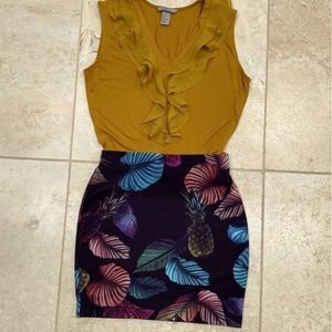 Top and pencil mini skirt